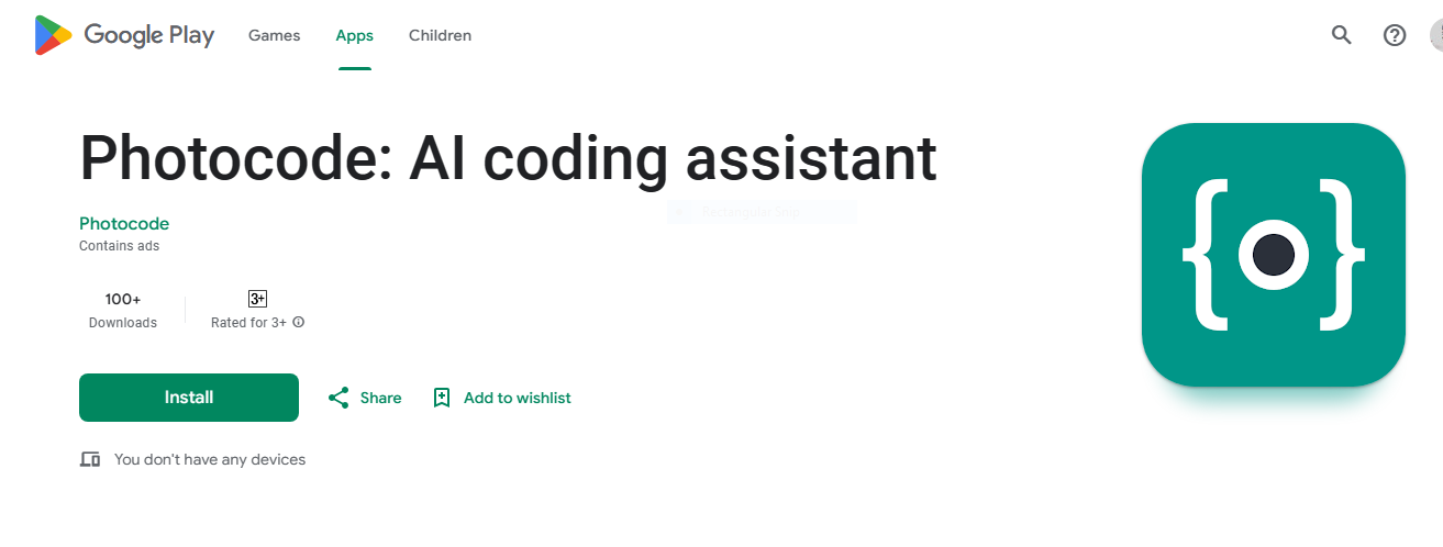 Photocode AI coding assistant